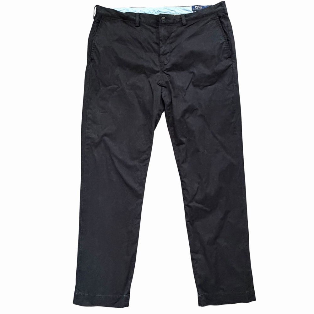 Polo Ralph Lauren The Polo Chino Stretch Straight Fit Pants 38x32 Black Preppy